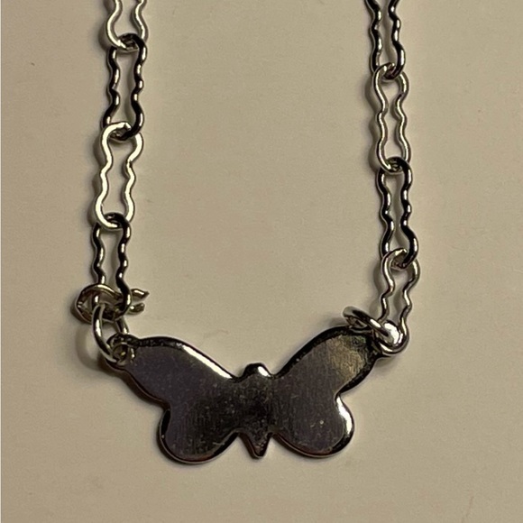 Jewelry - Vintage 1970’s dainty Silver Butterfly Pendant Ankle Bracelet
